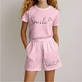 thumbnail image 2 of Gelikeya School Kids Clothes Szie 9-10 Light Pink 2 Piece Tee Shirt and Pants Set, 2 of 4