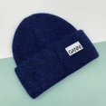 thumbnail image 1 of 2023 Solid Knitted Beanies Caps For Women Warm Female Letter Cloth Thick Knitted Hats Autumn Winter Outdoor Sport Warm Cap, 1 of 4