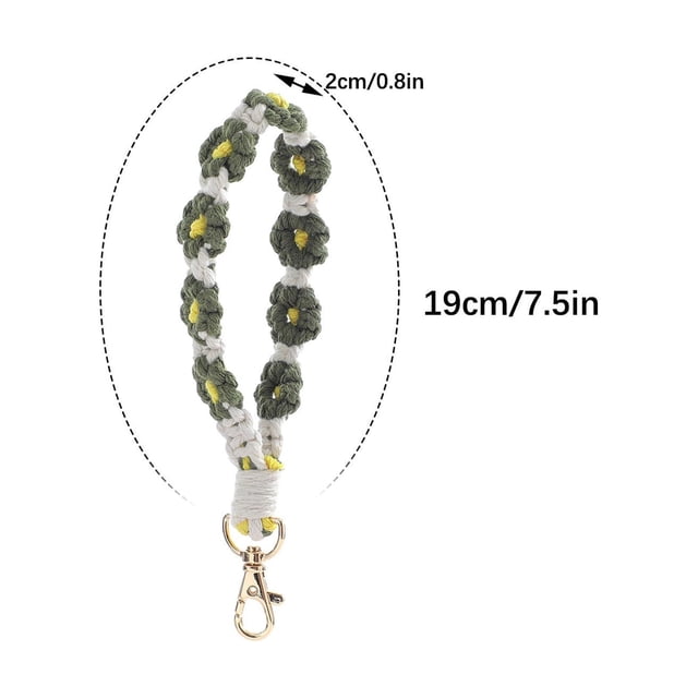 Ice Cube Trays Bohemian Hand-woven Flower Keychain Clashing Color Keychain Bracelet Pendant Phone Chain