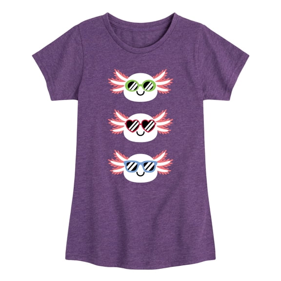 Instant Message - Sunglasses Axolotls - Toddler And Youth Girls Short Sleeve Graphic T-Shirt