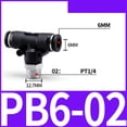 thumbnail image 2 of 1 pieza PB Conector de manguera de acoplamiento rápido neumático Cambia de hilo macho 1/8 "3/8" 1/2 "1/4" Accesorios de compresor de aire 4 6 8 10 mm, 2 of 8