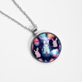 thumbnail image 4 of Easter Elegant Glass Circular Pendant Women's Necklace, 4 of 5
