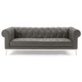 thumbnail image 5 of Contemporary Modern Urban Designer Living Room Lounge Club Lobby Sofa, Leather, Grey Gray, 5 of 6