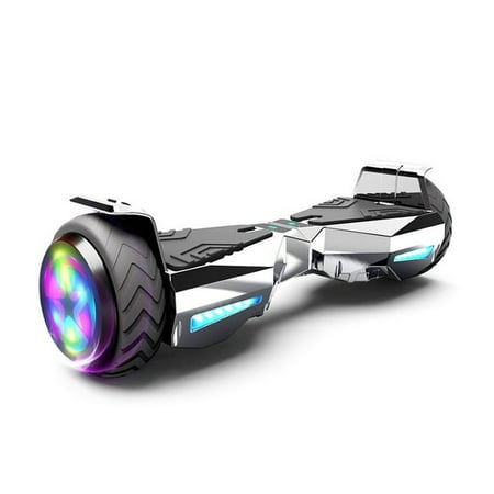 Hoverstar Bluetooth Hoverboard Certified HS2.0 Chrome Color Flash Wheel with LED Light Self Balancing Wheel Electric Scooter  Chrome Silver