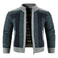 thumbnail image 1 of Cardigan pour Homme à Fermeture Éclair Intégrale, Col Montant, Coupe Ajustée, Chandail Tricoté Décontracté, 1 of 5