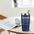 thumbnail image 2 of Retirement Gifts for Men Women Coworkers - Funny Retired 2025 Party Decorations for Coworkers, 20oz Stainless Steel Double Wall Vacuum Insulated Tumbler, Navy Blue, 2 of 6