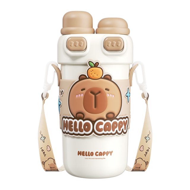 Capybara Botella Copa Acero Inoxidable para () Blanco