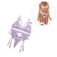 thumbnail image 2 of Conjunto de ropa interior de encaje de 3 piezas para mujer, sujetador sexy, panty, liguero, morado claro, L tholdsy XX000052-27, 2 of 7