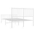 thumbnail image 4 of vidaXL Metal Bed Frame with Headboard and Footboard White 193x203 cm, 4 of 5