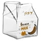 thumbnail image 1 of 350ML Kawaii Square Milk Carton Glass Cup Heat Resistant Cute Strawberry Peach Breakfast Cup Pudding Cup Milk Bottles, C, 1 of 5