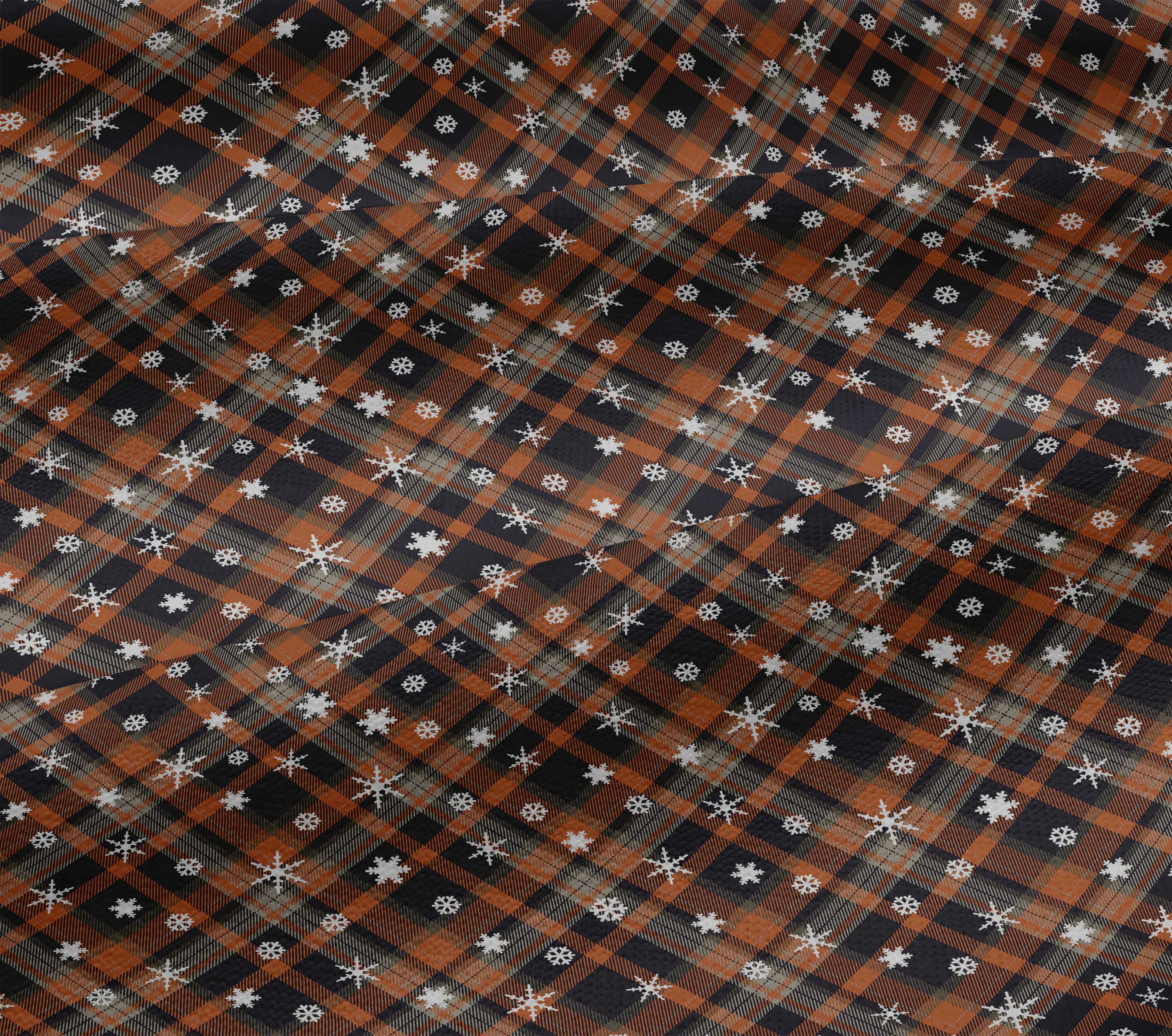 oneOone Cotton Jersey Brown Fabric Christmas Sewing Material Print Fabric By The Yard 58 Inch Wide