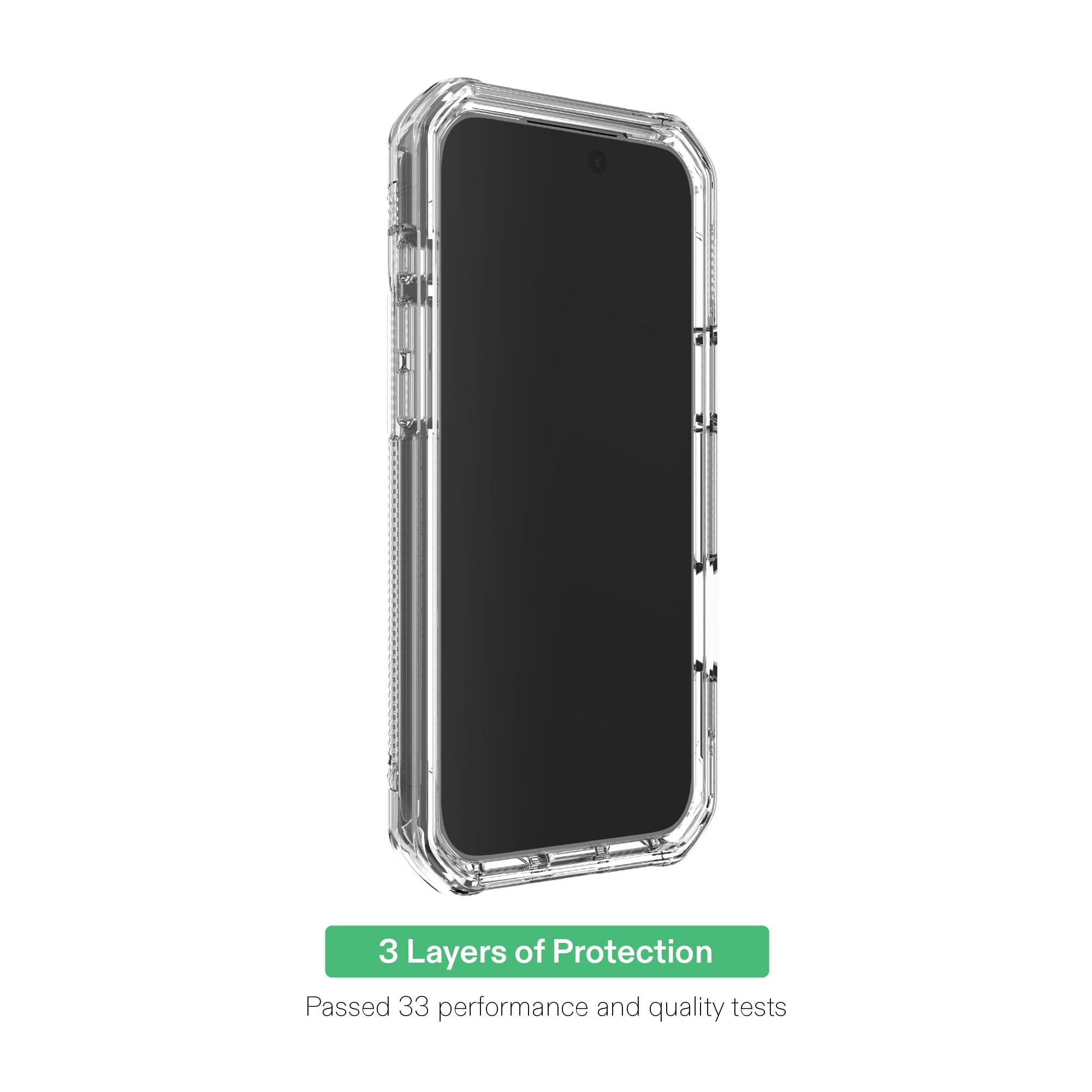 onn MagSafe Compatible Rugged Phone Case for iPhone 16 - Clear