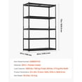 thumbnail image 4 of KFFKFF Storage Racks, 3000 lbs Capacity, 5 Layer Robust Garage Rack, 20" Depth x 48" Width x 72" Height Adjustable Metallic Racks for Industrial Rack Unit Utility Rack, In Black, 4 of 9