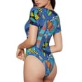 thumbnail image 3 of Naloa Hawaiian Style Women's Short-Sleeved Onesie, One-Piece Swimsuit for Parties, dates, clubs - Medium, 3 of 9