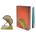 thumbnail image 2 of 2Pcs Hollowed Leaf Book Ends for Shelves Metal Bookends Heavy Duty Book Stoppers, 2 of 17