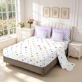 thumbnail image 3 of Manfei Modern Plaid 7-Piece King Bedding,Contemporary Checkered King Bed in a Bag,Purple White,Polkadot Reversible, 3 of 7