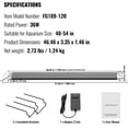 thumbnail image 5 of KFFKFF Aquarium Illumination, 36W Broad Spectrum Lighting for Fish Tanks, Features 5 Brightness Settings, Durable ABS Housing with Extendable Mounts for 48"-54" Freshwater Aquariums, 5 of 9