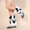 thumbnail image 3 of Biekopu Women's Faux Fur Leg Warmers Fuzzy Spots Print Leg Warmers Socks Boot Cuff Covers Party Costume Accessory, 3 of 6