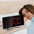 thumbnail image 3 of Fyeme Large-Screen Mirror LED Curved Snooze Alarm Electronic Clock, Senior ​Ultra-Clear Large Number,Power-off Memory, 3 of 9
