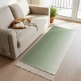 thumbnail image 2 of Area Rug with Tassels 2' x 5', Spring Gradient Simplistic Kitchen Runner Rug for Hallway Bedroom Throw Rugs, Simple Sage Green White Ombre Soft Door Mat for Bathroom Entrance Living Room, 2 of 9