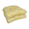 thumbnail image 1 of Blazing Needles 93184-2CH-OD-109 19 in. U-Shaped Outddor Dining Chair Cushions, Greystone Daffodil - Set of 2, 1 of 1