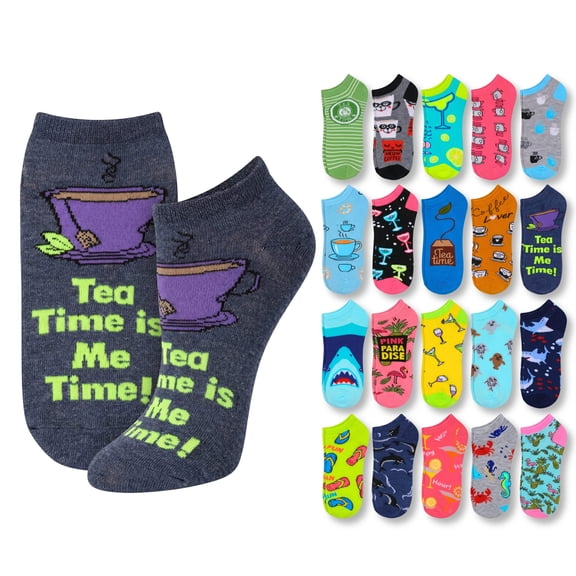 Tipi Toe Women’s Low-Cut Socks – Mega Value, 20 Pairs of Trendy Styles