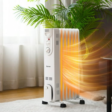 Costway 1500W Electric Oil Filled Radiator Space Heater 5-Fin Thermostat Room Radiant