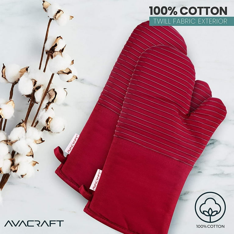BIG RED HOUSE Oven Mitts, with the Heat Resistance of Silicone and  Flexibility of Cotton, Recycled Cotton Infill, Terrycloth Lining, 480 F  Heat Resistant Pair 