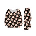 thumbnail image 5 of Wuceii Christmas Pajamas Family Matching Set - 2 piece Cute Black Santa Claus Print Long Sleeve Top & Pants Pajamas, Holiday Movie Night Loungewear Jumpsuit for Christmas Eve for 9 Years Pjs, 5 of 7