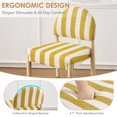 thumbnail image 4 of Zesthouse Upholstered Linen Bar Stools Set of 2, 26" Modern Counter Height Barstools with Arched Backs & Solid Wood Legs, Farmhouse Wooden Kitchen Island Chairs, Yellow and White Striped, 4 of 10