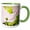 Green/White, variant on 3drose, Painted Pink Dogwood Flower - Spring - Floral Art, 15oz Two-tone Black Mug