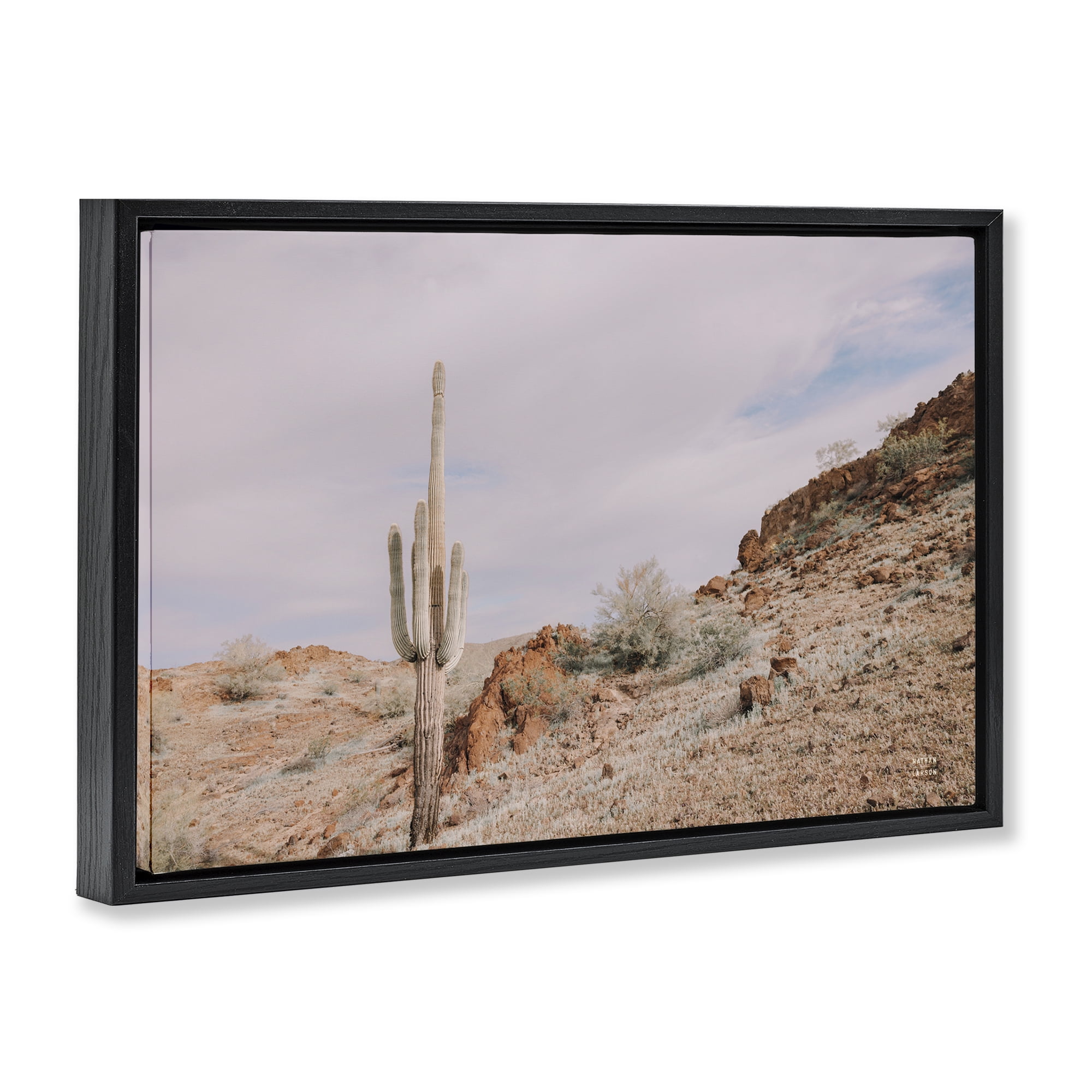 Stupell Industries The Climb Desertscape Landscape & Nature Photography Black Floater Framed Canvas Art Print Wall Art, 25 x 17