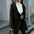 thumbnail image 4 of Black And Friday Deal 50% Off Clear!Winter Long Coats for Women, Women Solid Color Hooded Loose Double-Sided Plush Buttonless Cardigan Jacket Gifts Christmas Gift, 4 of 9