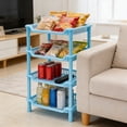 thumbnail image 3 of Four Layer Bathroom Storage Rack Multi Tier Organizer for Countertop Shower and Kitchen Shelves(Blue), 3 of 6