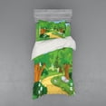 thumbnail image 2 of Ambesonne Forest Bedding Set 4 Pcs, Pathway Flowers Trees, Queen, Multicolor, 2 of 3