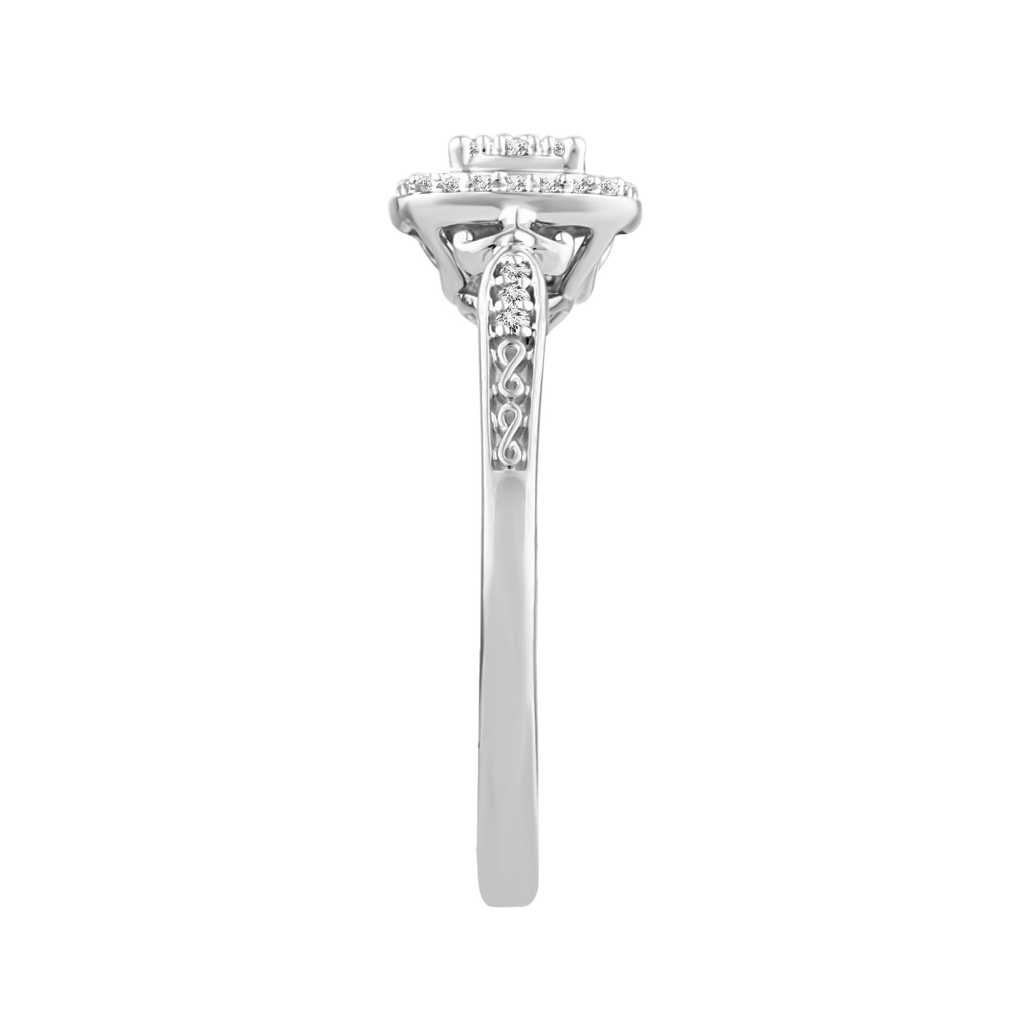 Color Of Love 1/6 Cttw Diamond Promise Ring In 10KT White Gold (I3)