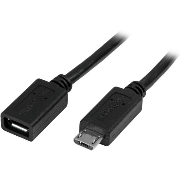 StarTech 0.5m Micro-USB Extension Cable, Black