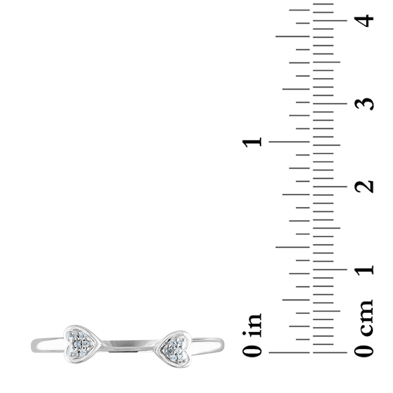 Brilliance Fine Jewelry Sterling Silver Diamond Accent Stackable Heart Ring