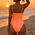 thumbnail image 3 of cocolona Womens One Piece Swimsuit Sumemr Solid Color Slim Tummy Control Bathing Suit Vacation Beach Swimwear, 3 of 6
