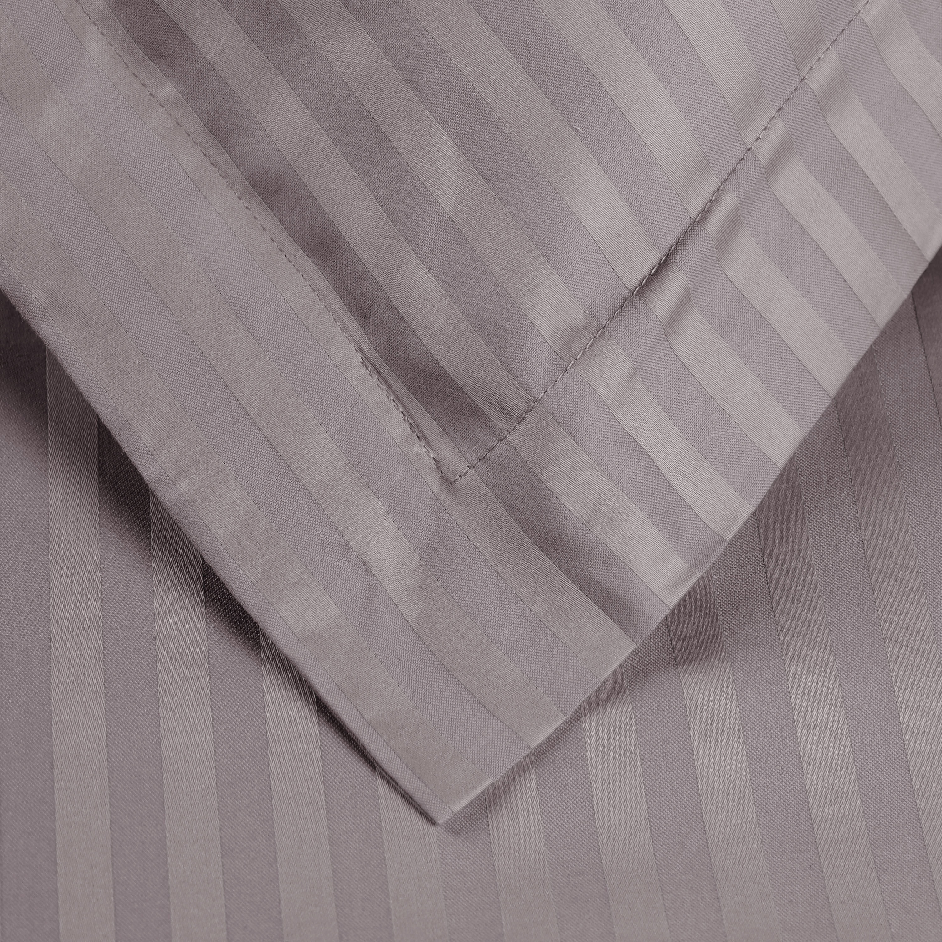BNM 300 Thread Count Egyptian Cotton Stripe Duvet Cover, Full/ Queen, Grey