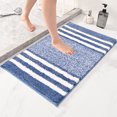 thumbnail image 2 of sruoe Bathroom Rugs, Bath Mat for Bathroom Floor 1pcs, Bath Mats for Bathroom Floor Non Slip Non Skid, Rectangular Polyester Floor Mat for Bath Door Household, Blue, 2 of 7