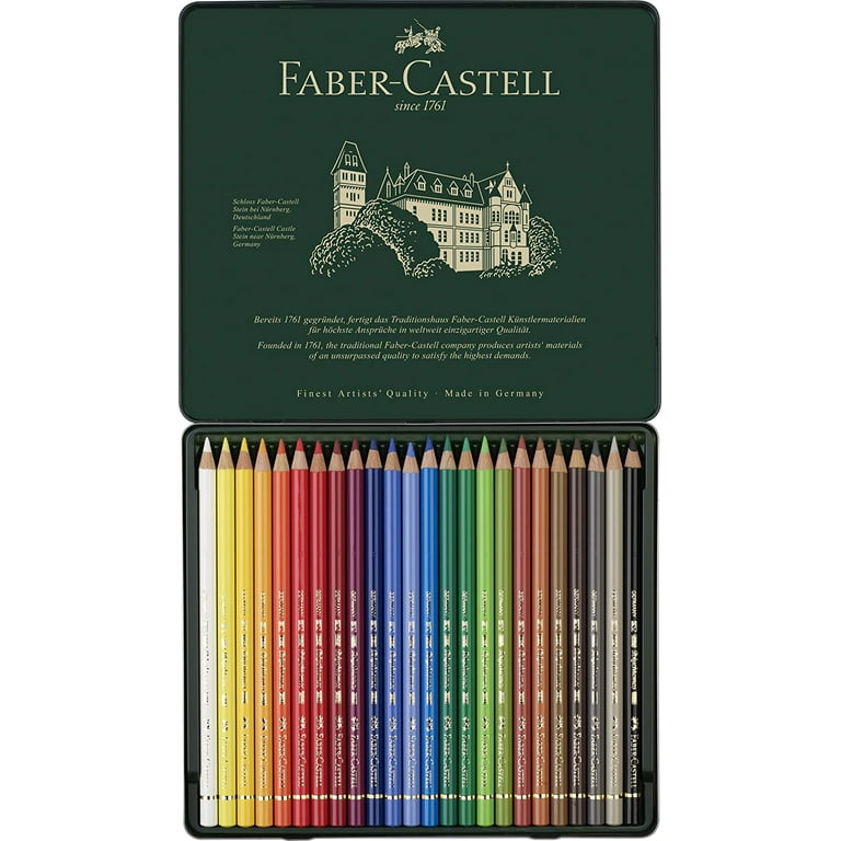 Faber-Castell Polychromos Colored Pencil Metal Tin, Set of 24, Lightfast  Colors
