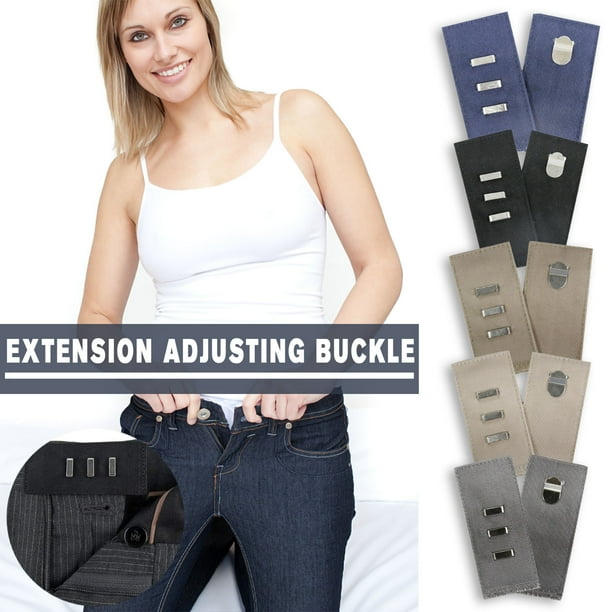 onlyliua para Interior/Exterior Pieza de Cinturón Ajustable para Cintura con Botón para Jeans, Extensor de Cintura Lavable