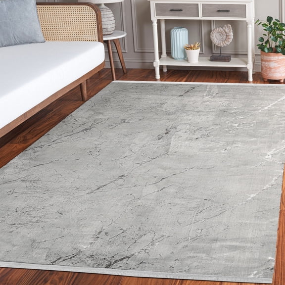 Grey Abstract Area Rugs for Living Room Washable Rugs Boho Moroccan Area Rug Soft Neutral Geometric Bohemian Carpet Distressed Indoor Rug for Bedroom Dining Room Office Foldable Nonslip Rug