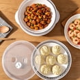 thumbnail image 4 of 1 Pc Multifunctional Microwave Oven Steamer with a Transparent Lid Microwave Vegetable Steamer Cookware Microwave Dish Kitchen Cooking Steamer for Cooking Dumpling, 10.43"x4.33", White, 4 of 7