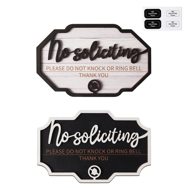 Set de Carteles de No Solicitar Longan Craft de Madera 2 Piezas