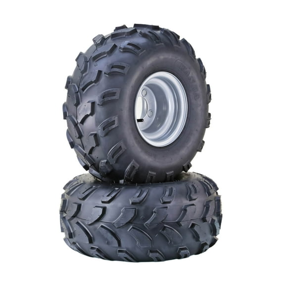 WANDA ATV Golf Cart Tire & wheel 20X9.5-8 4-Ply with 4 Lugs on 4" PCD Silver Wheel-10004,SET 2