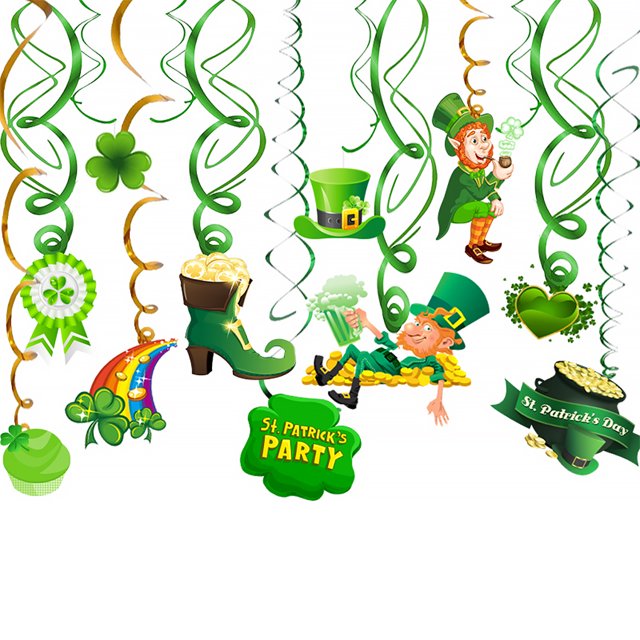 Lucky Colgando Garland Festival irlandés Festival Espiral Tarjeta Colgante de Patrick Decoraciones Día de Patrick Suministros de fiesta verde Jooan Hogar