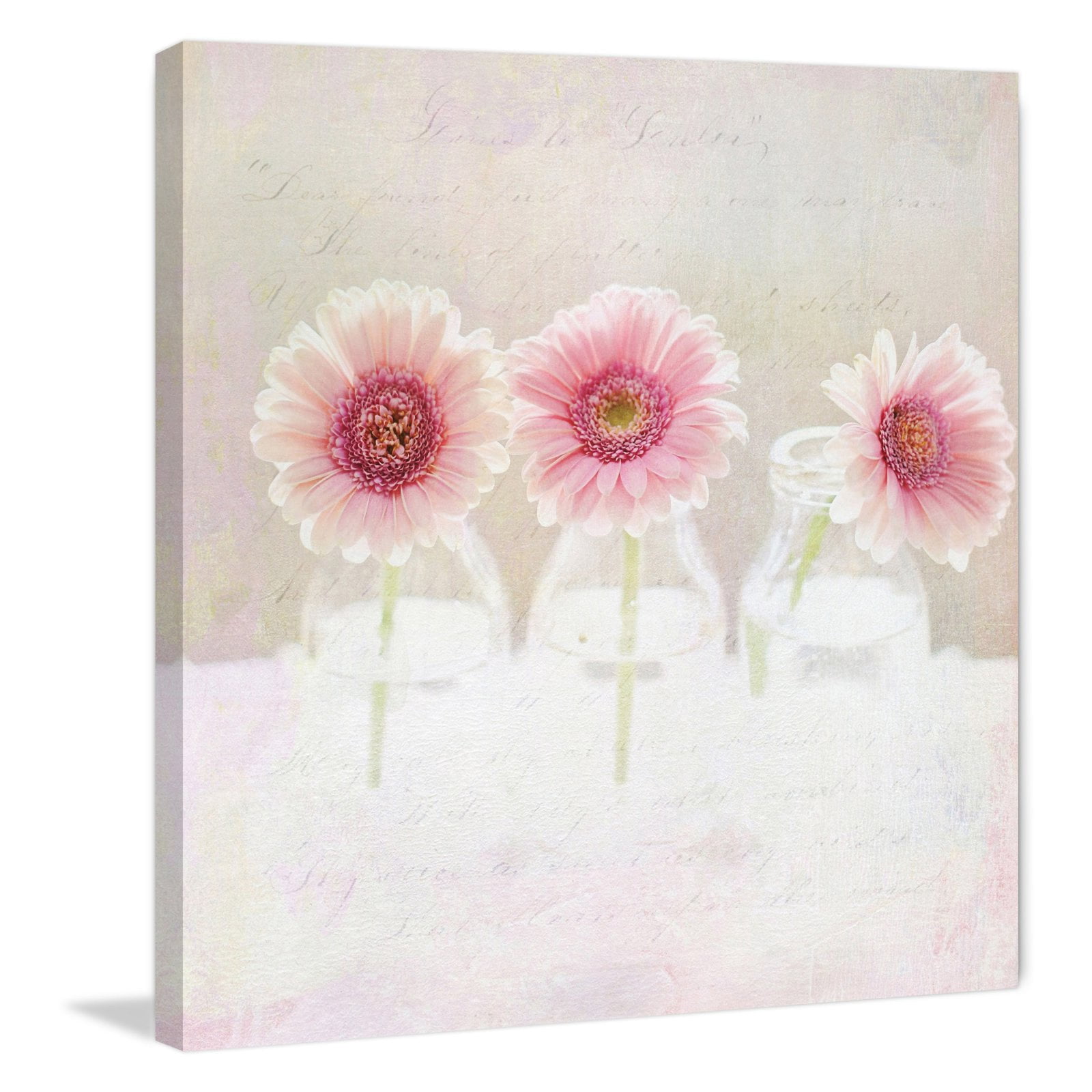 "3 Daisies" Painting Print on Wrapped Canvas