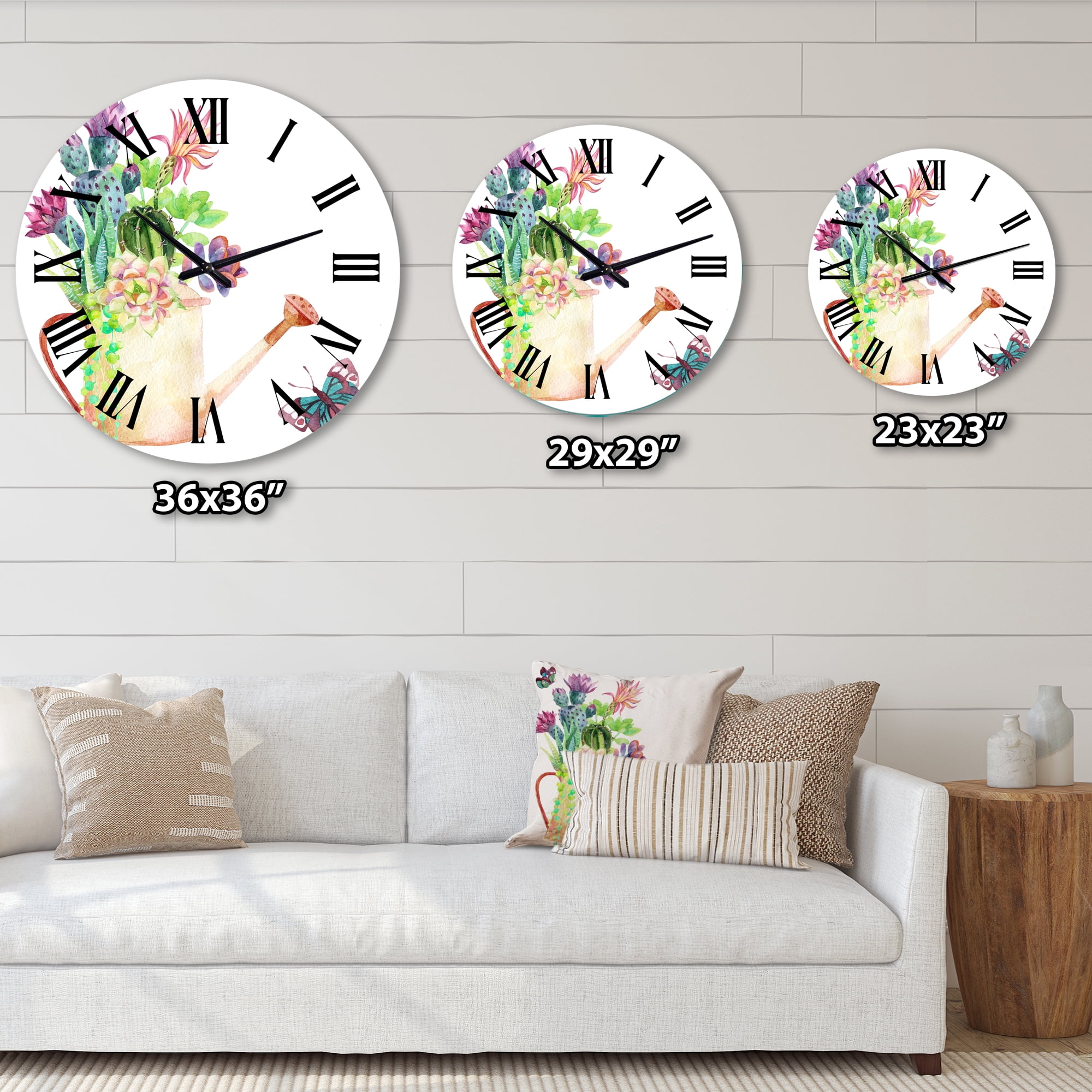 Designart 1 in Quartz Farmhouse Wall Clock